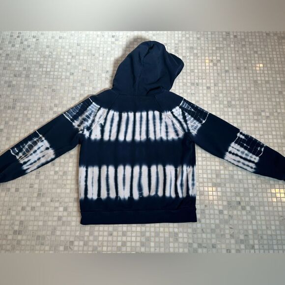 Madewell Navy White Tie-dye Hooded Cotton Sweatshirt - Picture 6 of 12